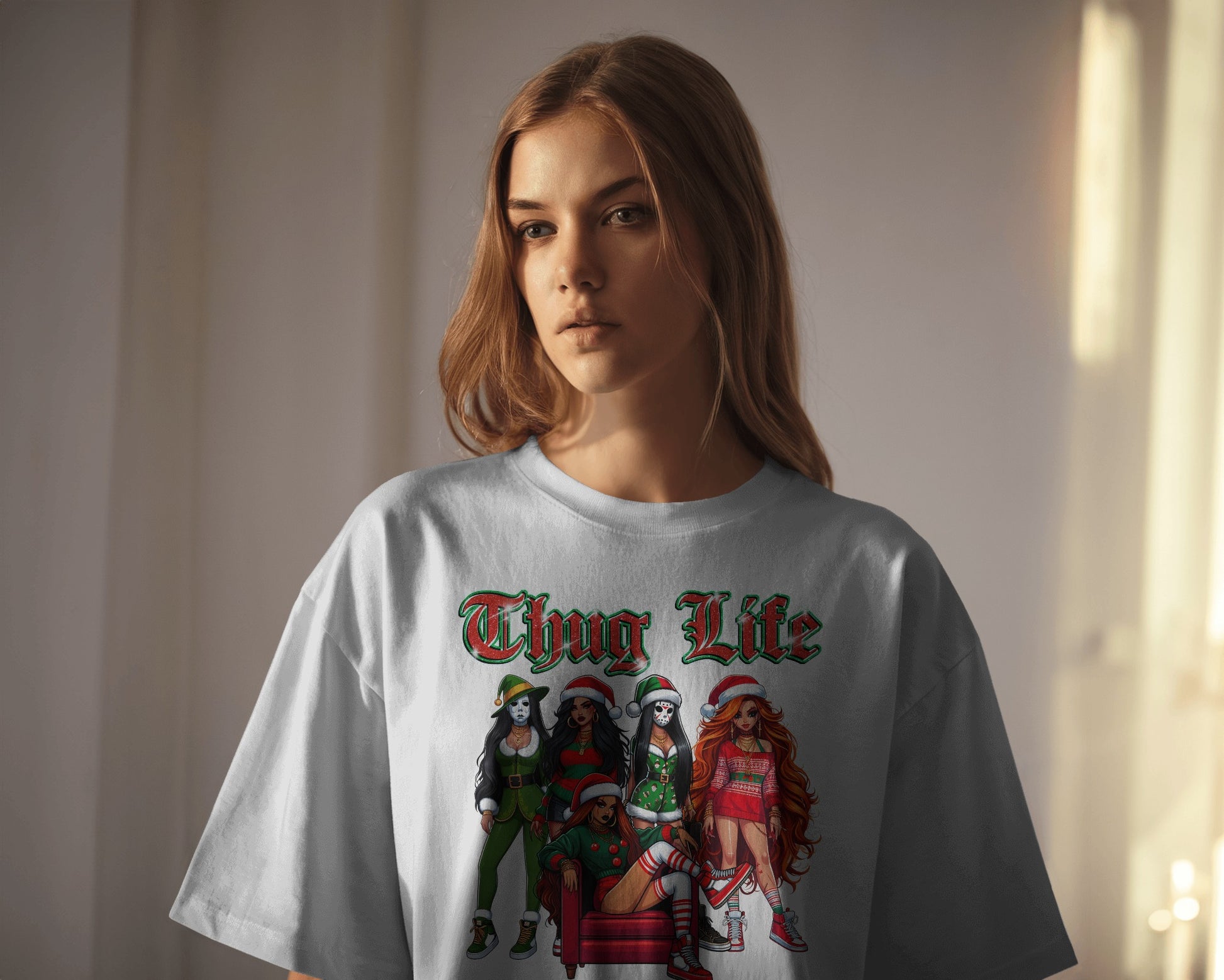 X- mas Thug Life DTF Gang Sheet, Santa Thug Life, Frosty Thug Life, Rudolph Thug Life, V2